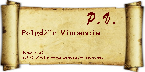 Polgár Vincencia névjegykártya
